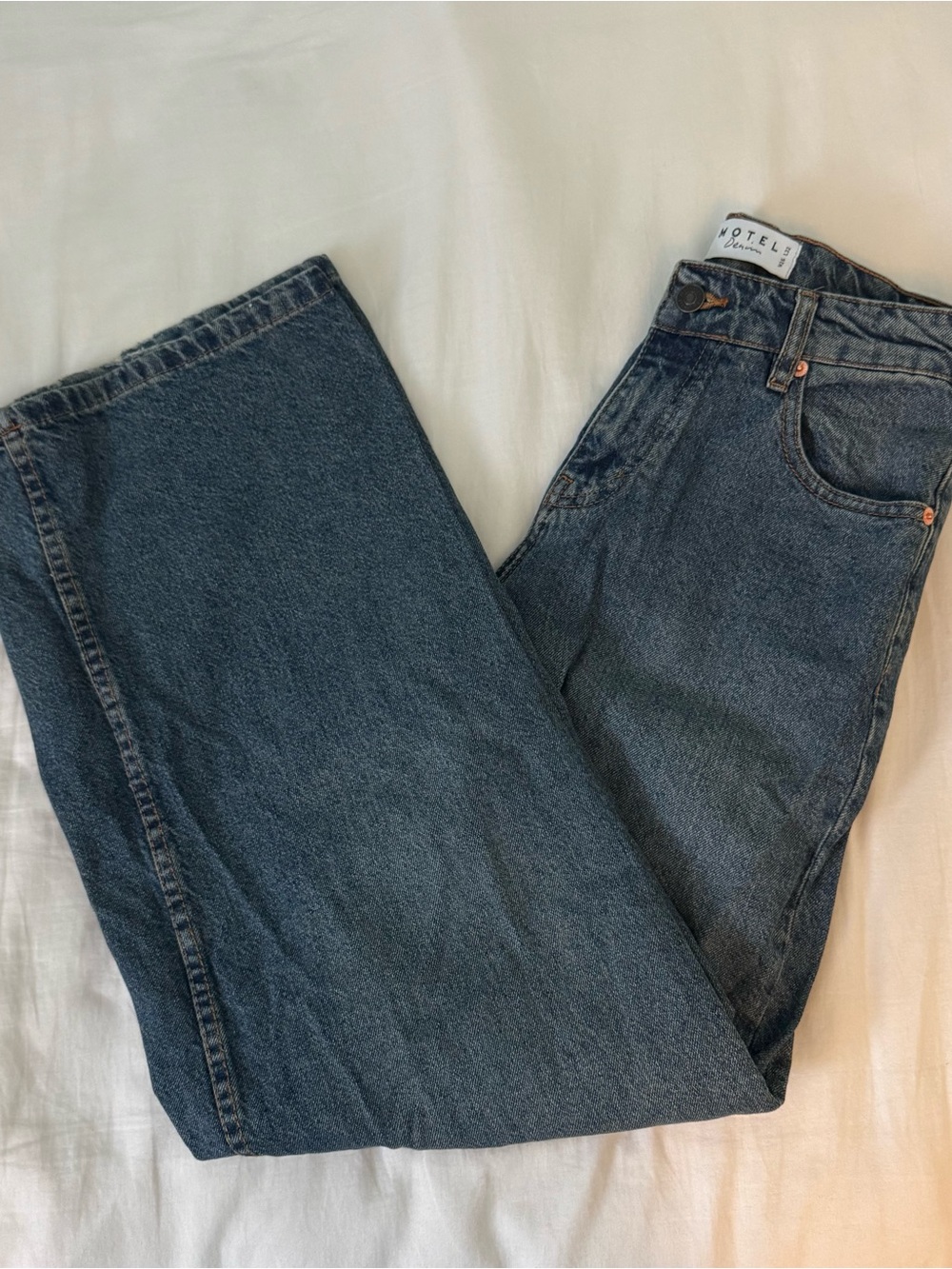 Motel Rocks Dark Blue Wide Leg Jeans